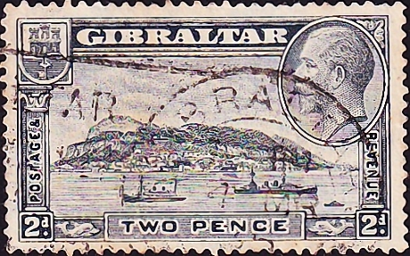 Гибралтар 1933 год . Гибралтарская скала с восточной стороны . Каталог 6,0 € 